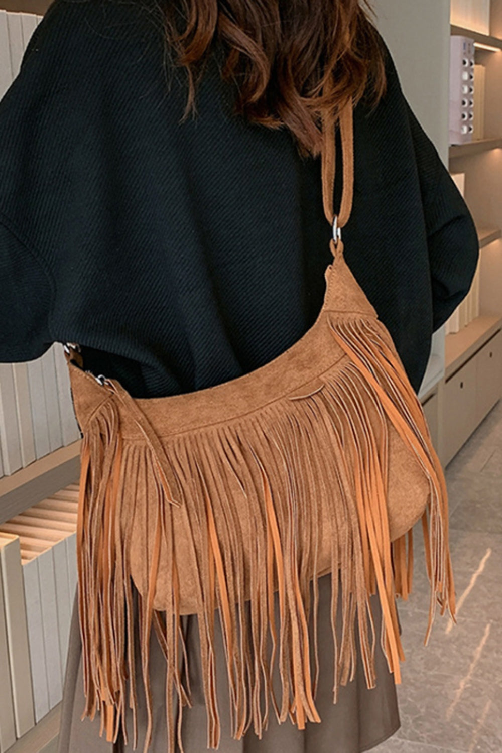 Fringe Adjustable Strap Shoulder Bag DJPT