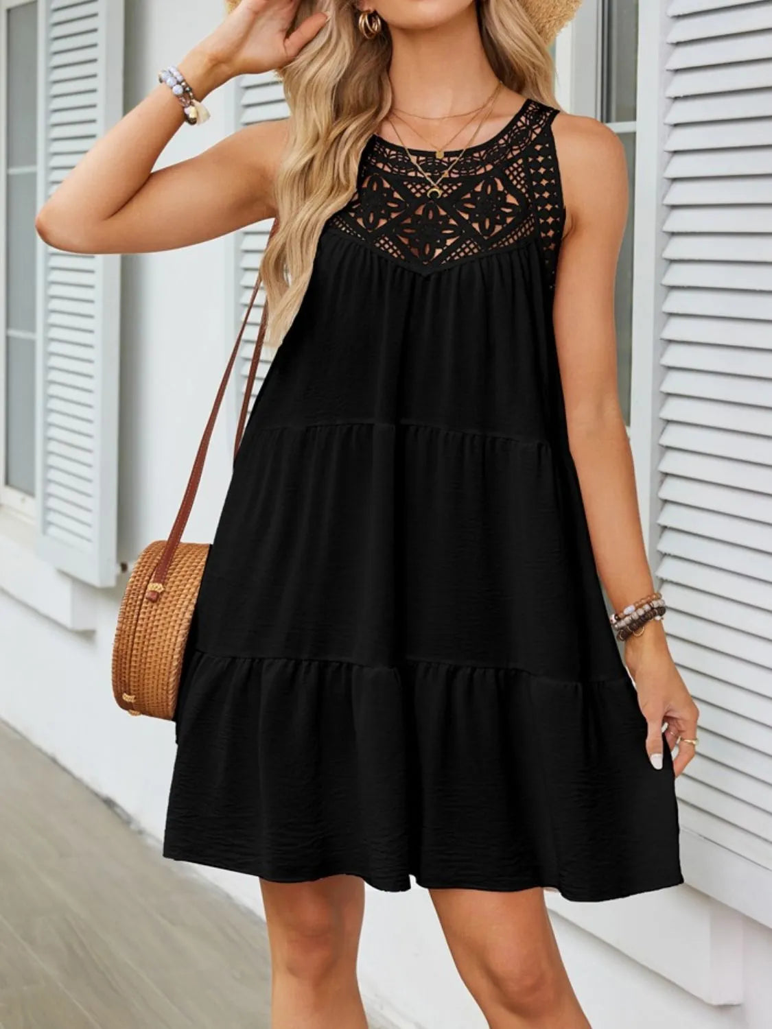 Hem Lace Sleeveless Dress DJPT
