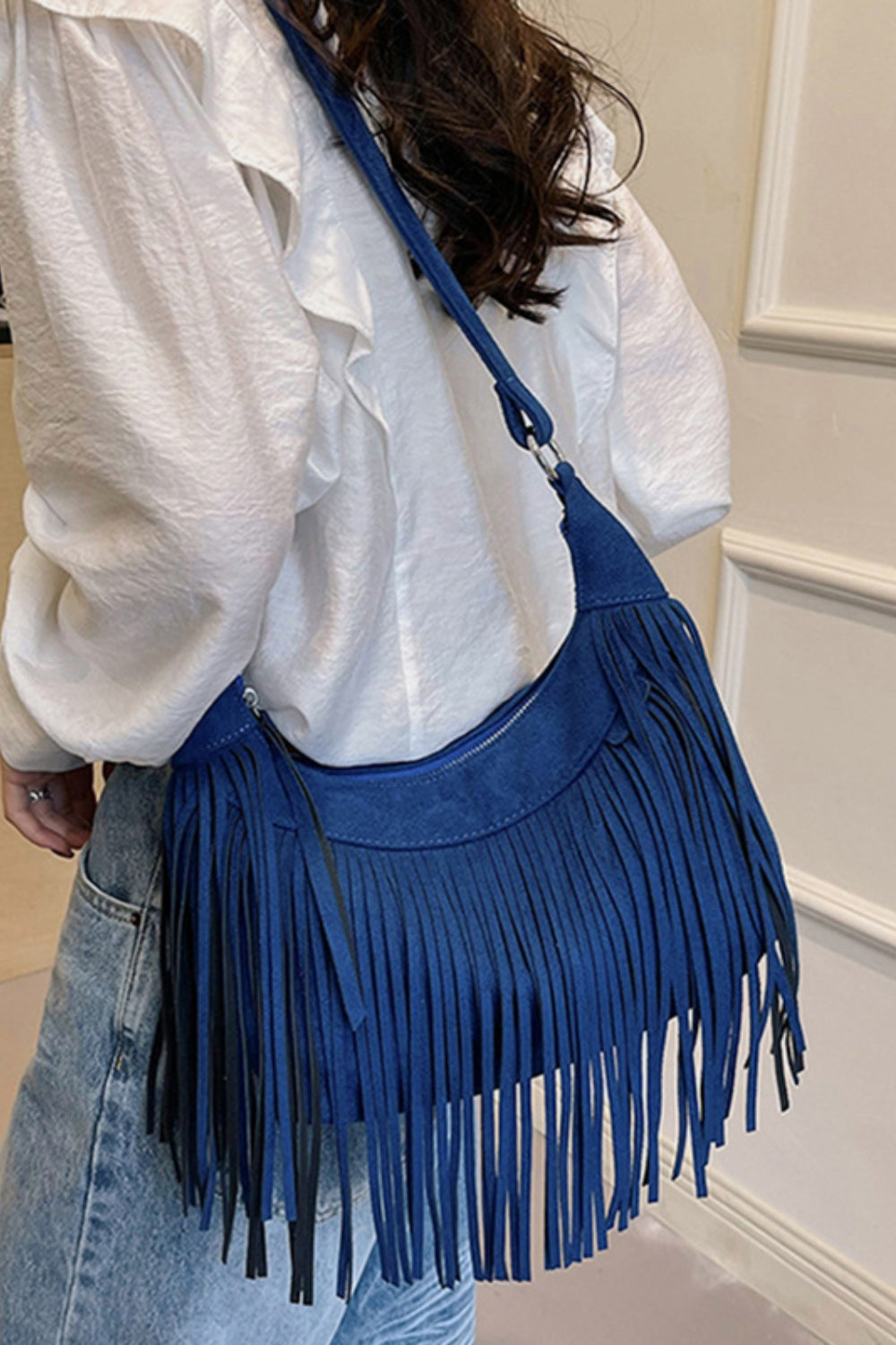 Fringe Adjustable Strap Shoulder Bag DJPT
