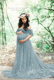 Women's Lace Pregnant Women Tail Short-Sleeved Dress Photography Flying Sleeve Dress 8919 (Special Price) Maternity