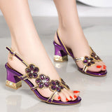 Women 2025 New High-Heeled Crystal Wedding Shoes With Diamond Cheongsam Dew Bohemian Aroid Yard Shoes High Quality Shoes