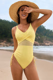 Ruched V-Neck One-Piece Swimwear DJPT