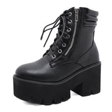 Large-Size Women's Shoes New Front With Thick-Sed Women's Boots Clubside Zipper High-Heeled Short Boots High Quality Shoes