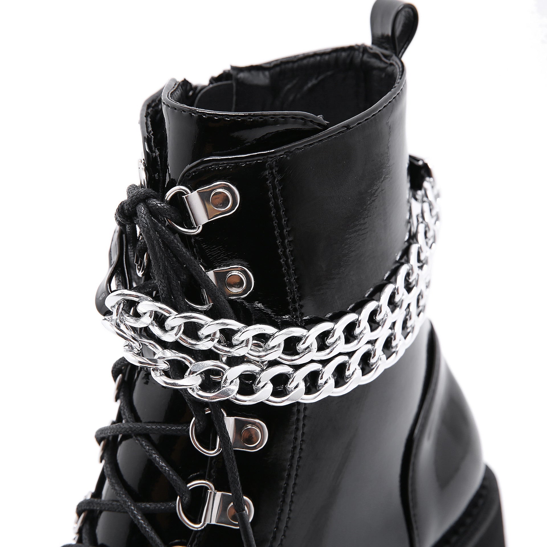 Large-Size Women's Shoe Chain New Thick-Soled Waterproof Table Women's Shoes Thick High Heel Short Boots High Quality Shoes