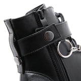 New Large-Size Chain Thick-Soled Waterproof Table Women's Shoes Thick High Heel Short Boots High Quality Shoes