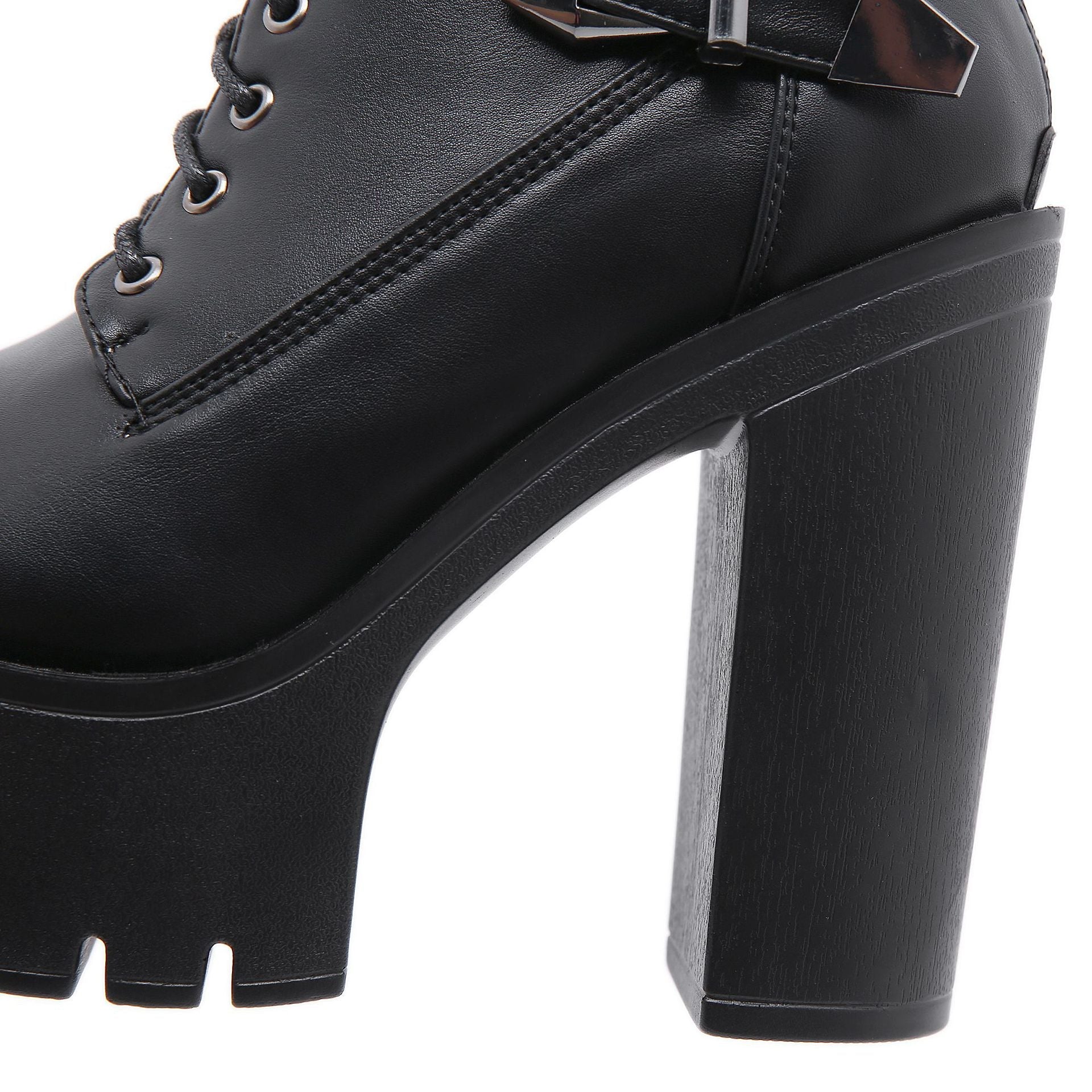Large-Size New Strap Thick-Soled Waterproof Women's Shoes Thick High Heel Short Boots High Quality Shoes
