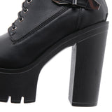 Large-Size New Strap Thick-Soled Waterproof Women's Shoes Thick High Heel Short Boots High Quality Shoes