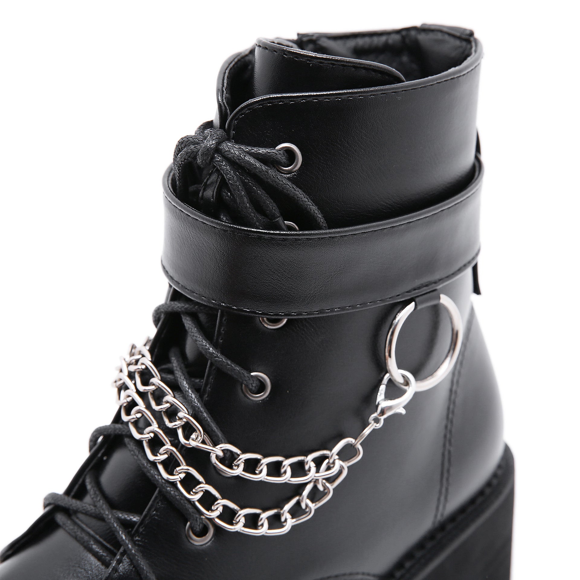 New Large-Size Chain Thick-Soled Waterproof Table Women's Shoes Thick High Heel Short Boots High Quality Shoes