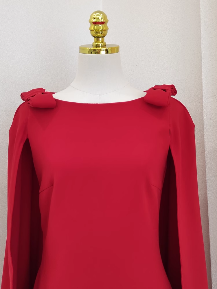 A Line Boat Neckline Red Satin Short Homecoming Dresses Birthday Outfits With Cape SD372