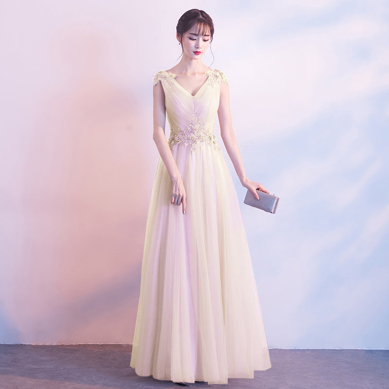 Evening Dress Dress Girl 2025 Spring New Banquet Fairy Temperament Student Bridesmaid Dress