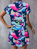 Button Down Short Sleeve Dress DJPT