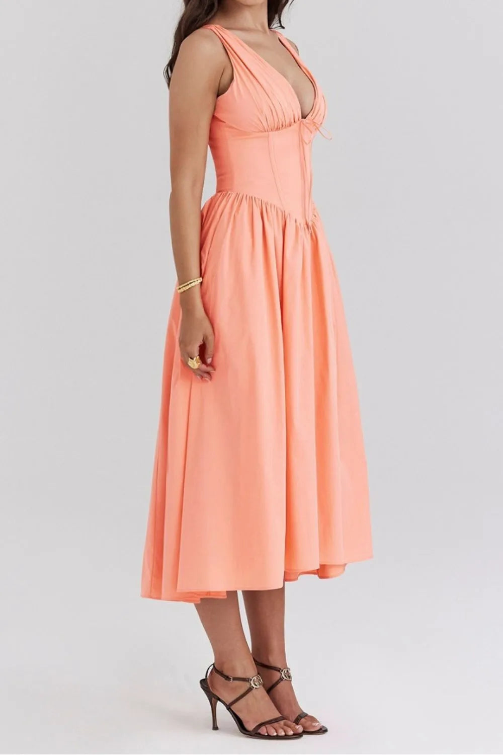 V-Neck Sleeveless Dress with Pockets DJPT