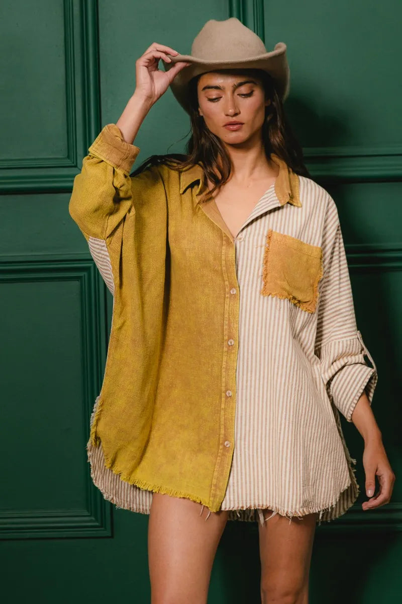 Washed Raw Hem Shirt DJPT