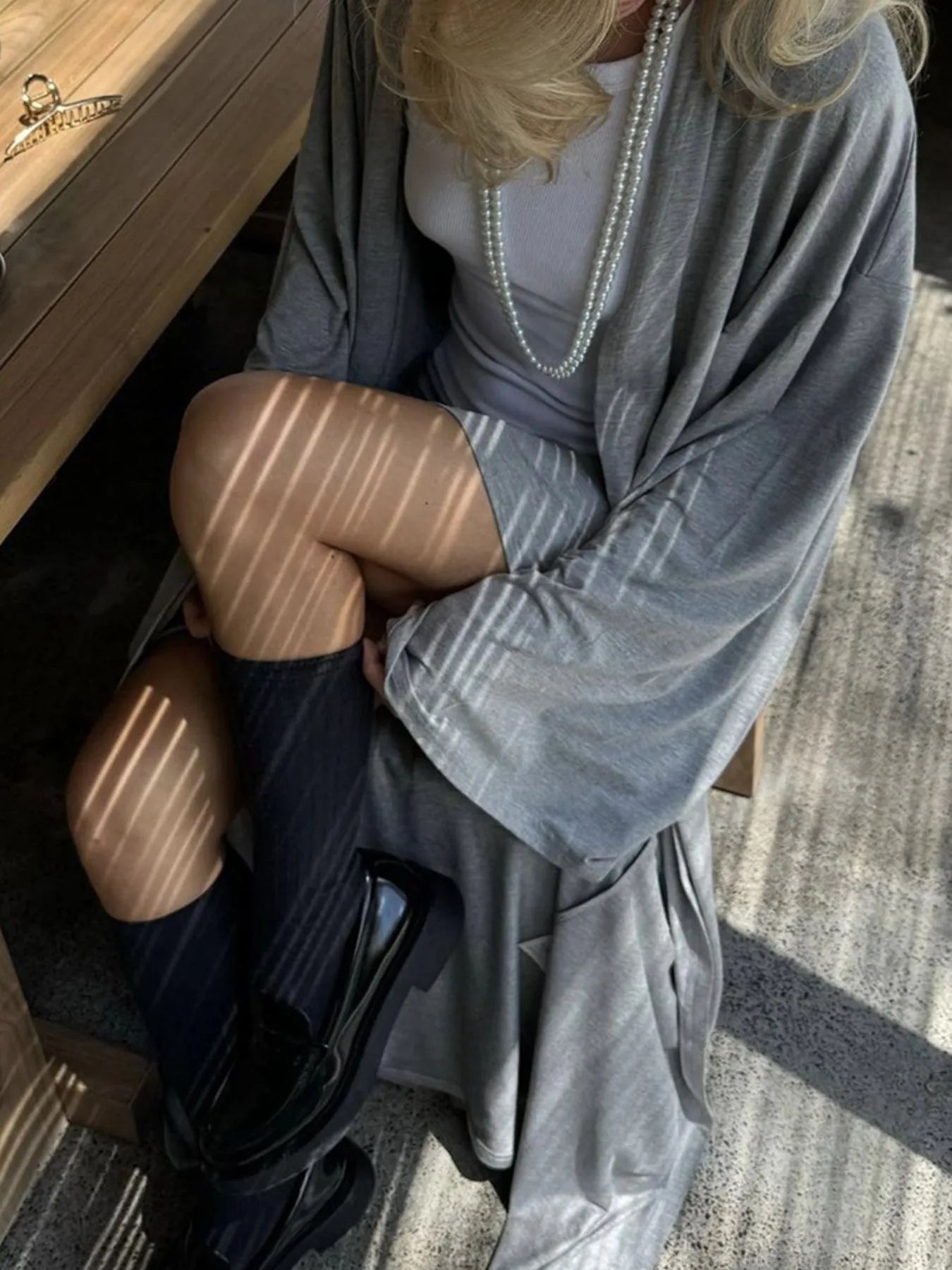 Shorts and Open Front Cardigan Three Piece Set DJPT