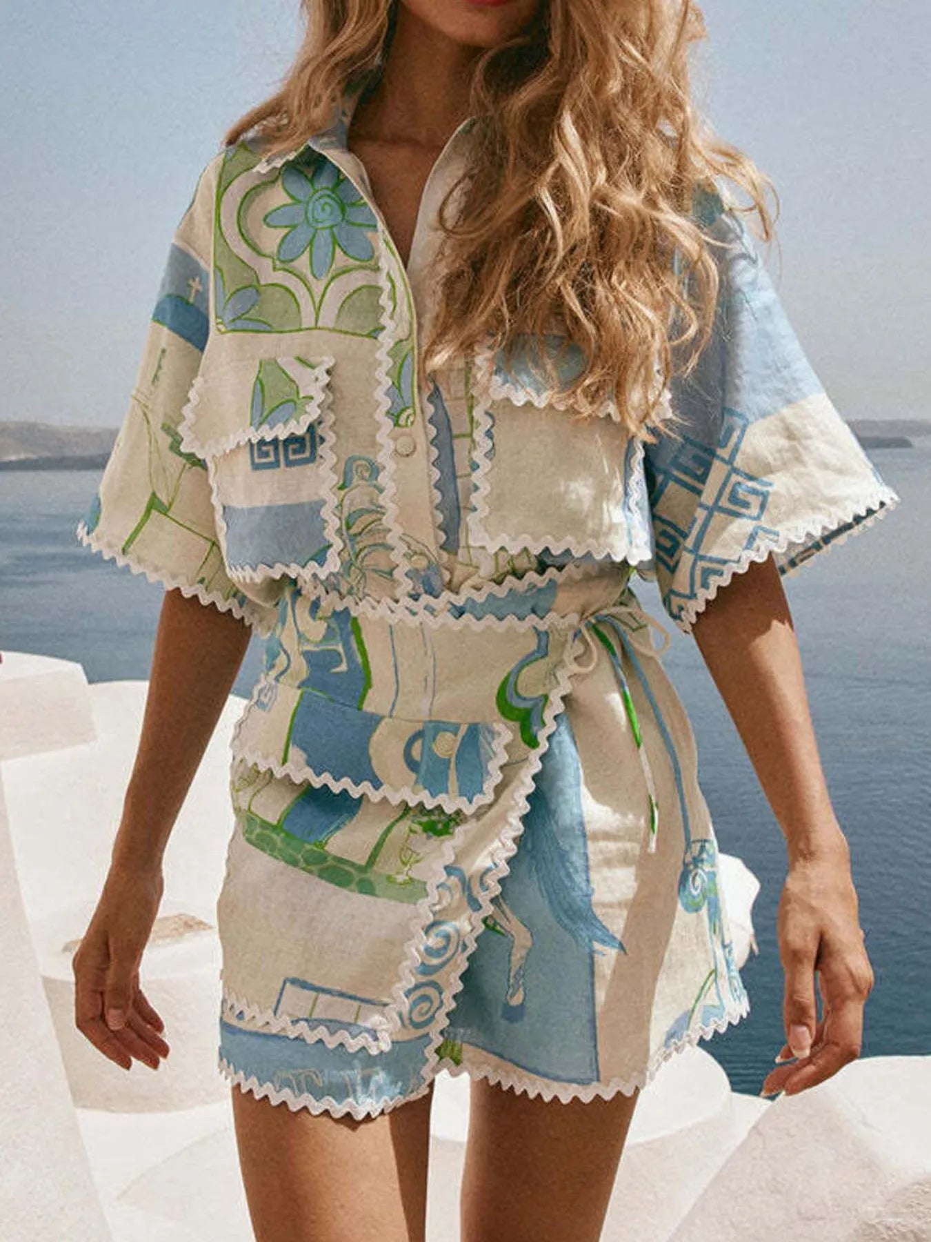 Short Sleeve Shirt and Skirt Set DJPT