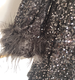 A line Scoop Black Travel Vacation Dresses Short Sequin Birthday Dress SD320