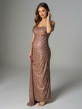 Sparkly Sequin Off Shoulder Side Slit Draped Evening Gown Maternity Photoshoot Elegant Baby Shower Party Maxi Dress Maternity