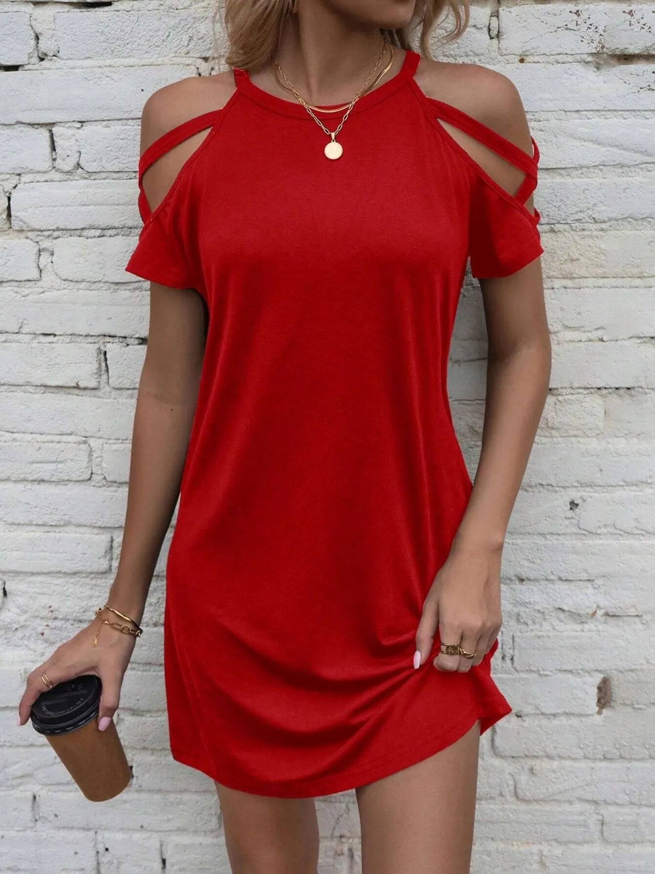 Shoulder Mini Dress DJPT