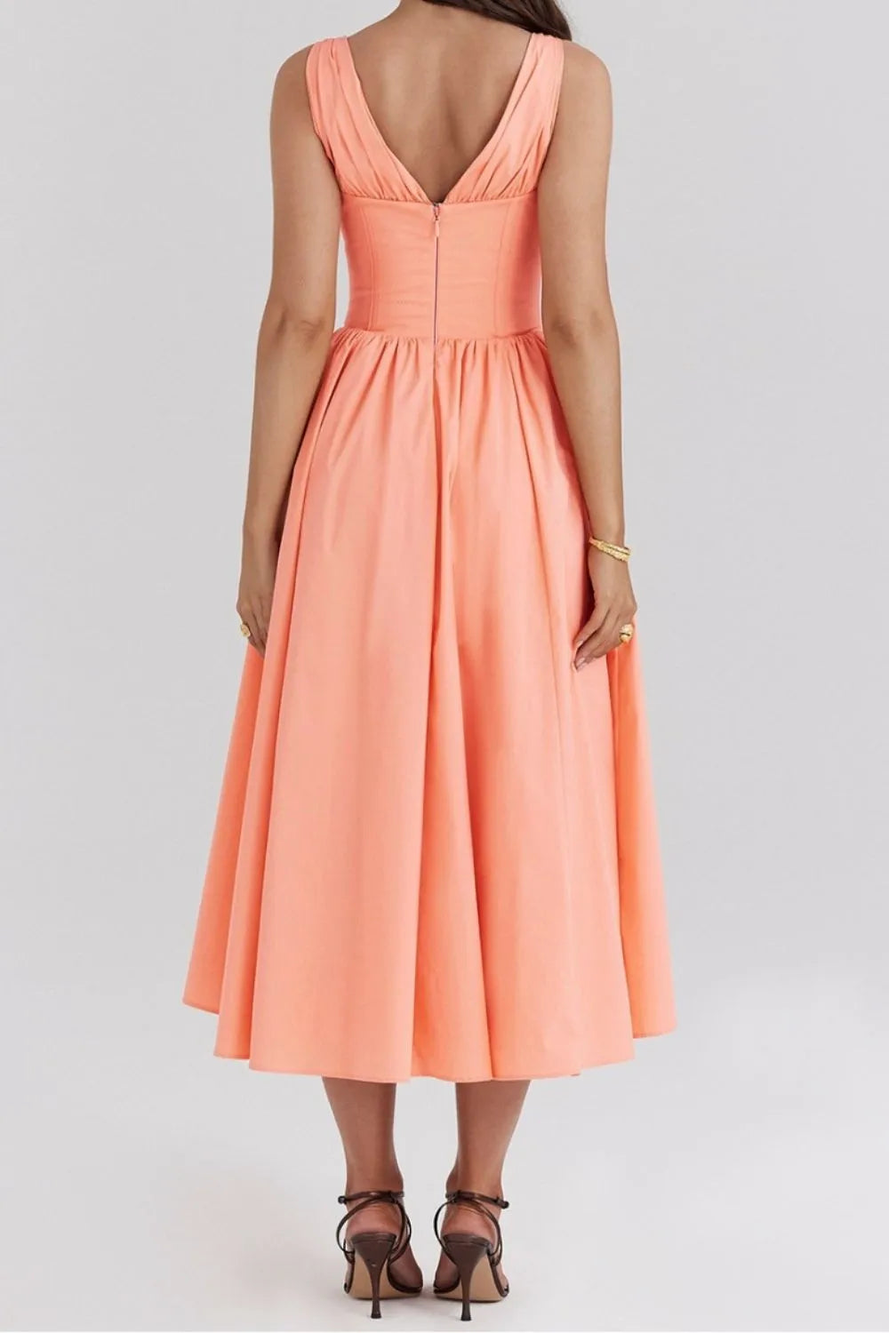 V-Neck Sleeveless Dress with Pockets DJPT