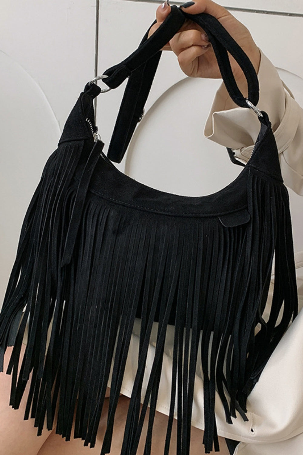 Fringe Adjustable Strap Shoulder Bag DJPT