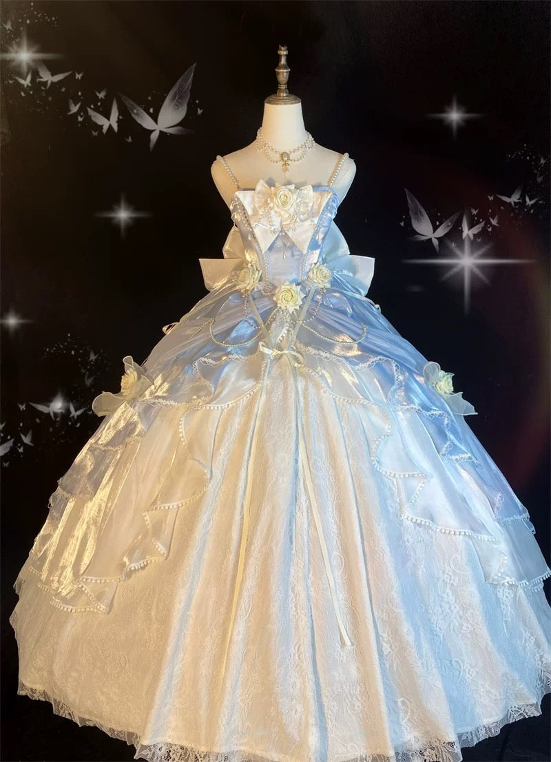 Ball Gown Sweetheart Satin Short Sleeves Long Evening Gown Prom Dresses SD1433 HZ0628