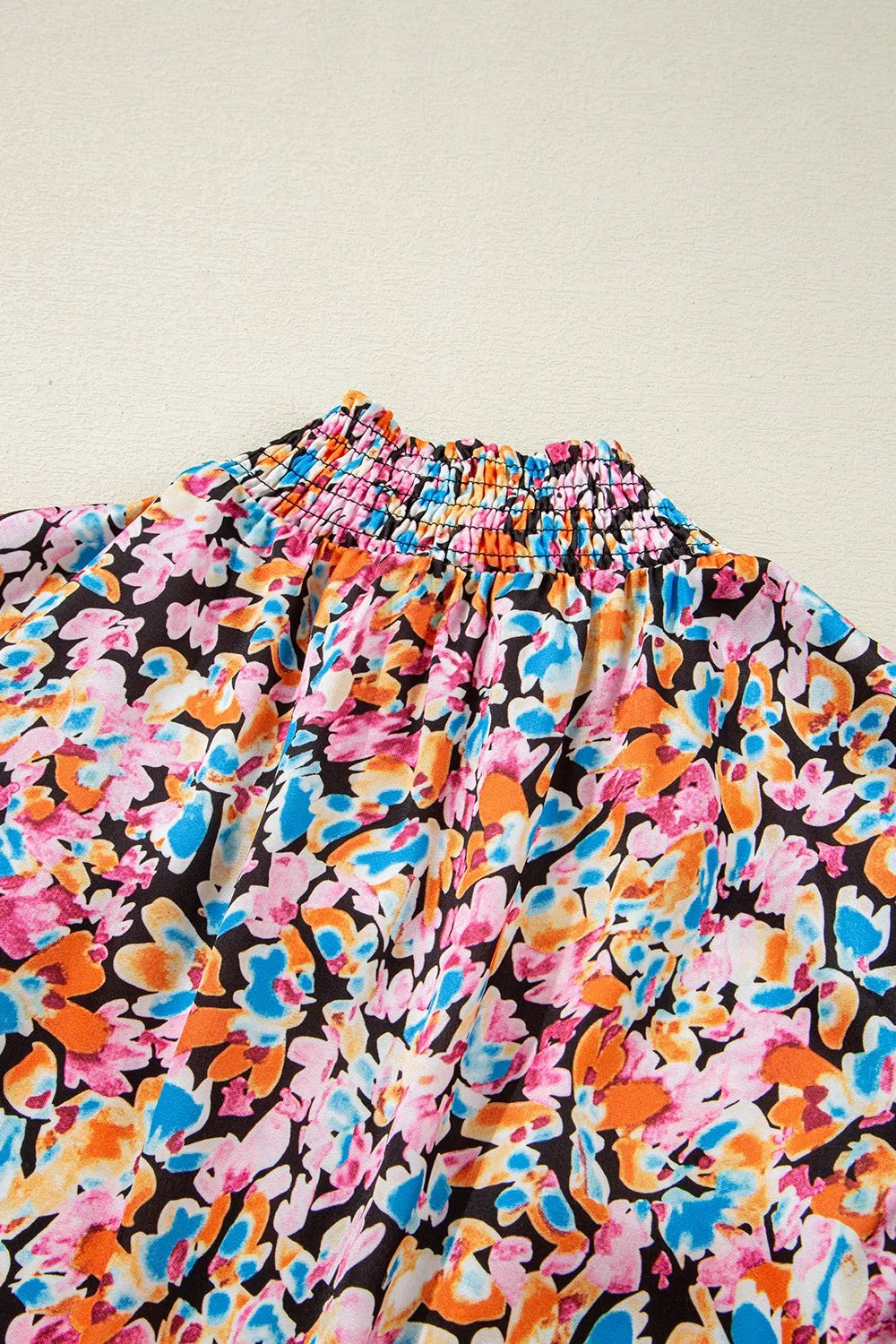 Print Flutter Sleeve Blouse Top DJPT