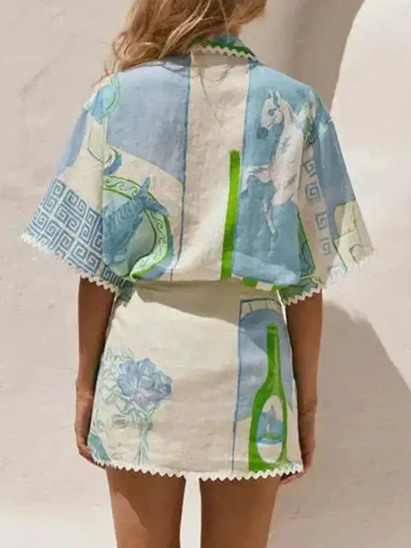 Short Sleeve Shirt and Skirt Set DJPT