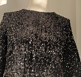 A line Scoop Black Travel Vacation Dresses Short Sequin Birthday Dress SD320