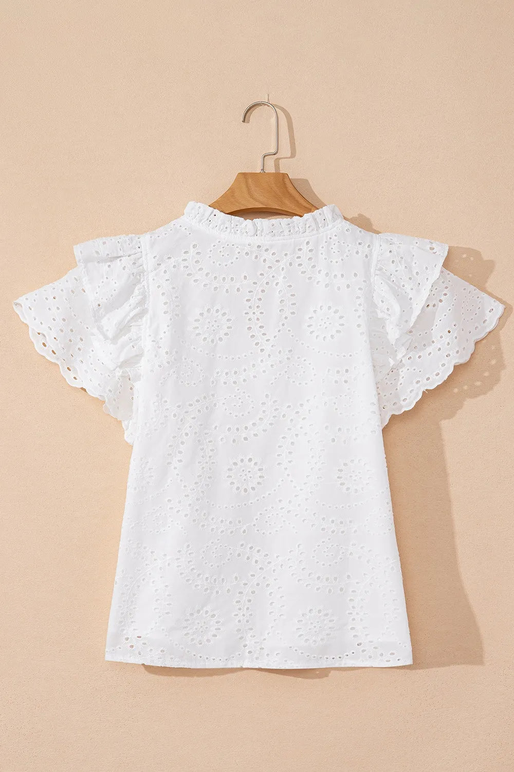 Notched Short Sleeve Blouse DJPT