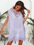 V-Neck Short Sleeve Cover-Up DJPT