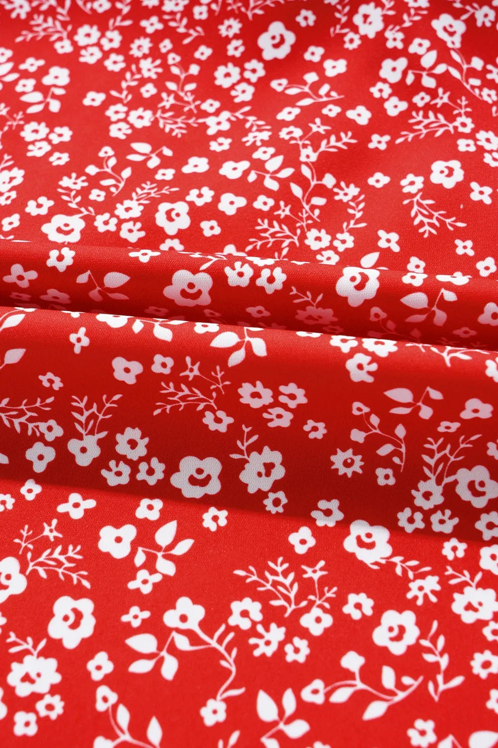Floral Printed Half Sleeve Knotted V Neck Blouse DJPT