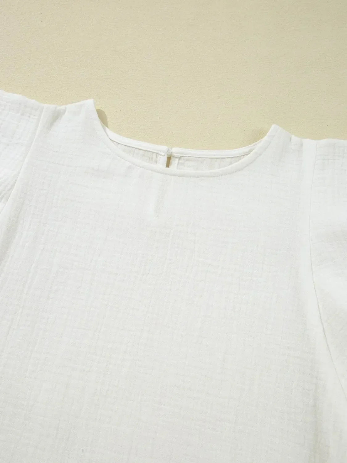 Layered Ruffled Flutter Sleeve Blouse DJPT