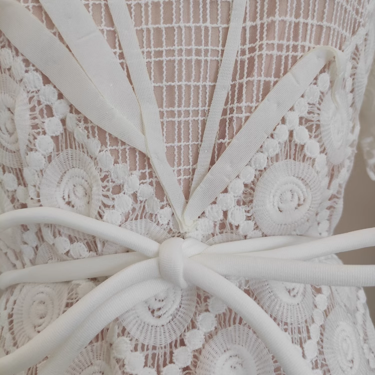 A line Short Sleeves White Lace Party Dress Holiday Birthday Dresses For Women SD365