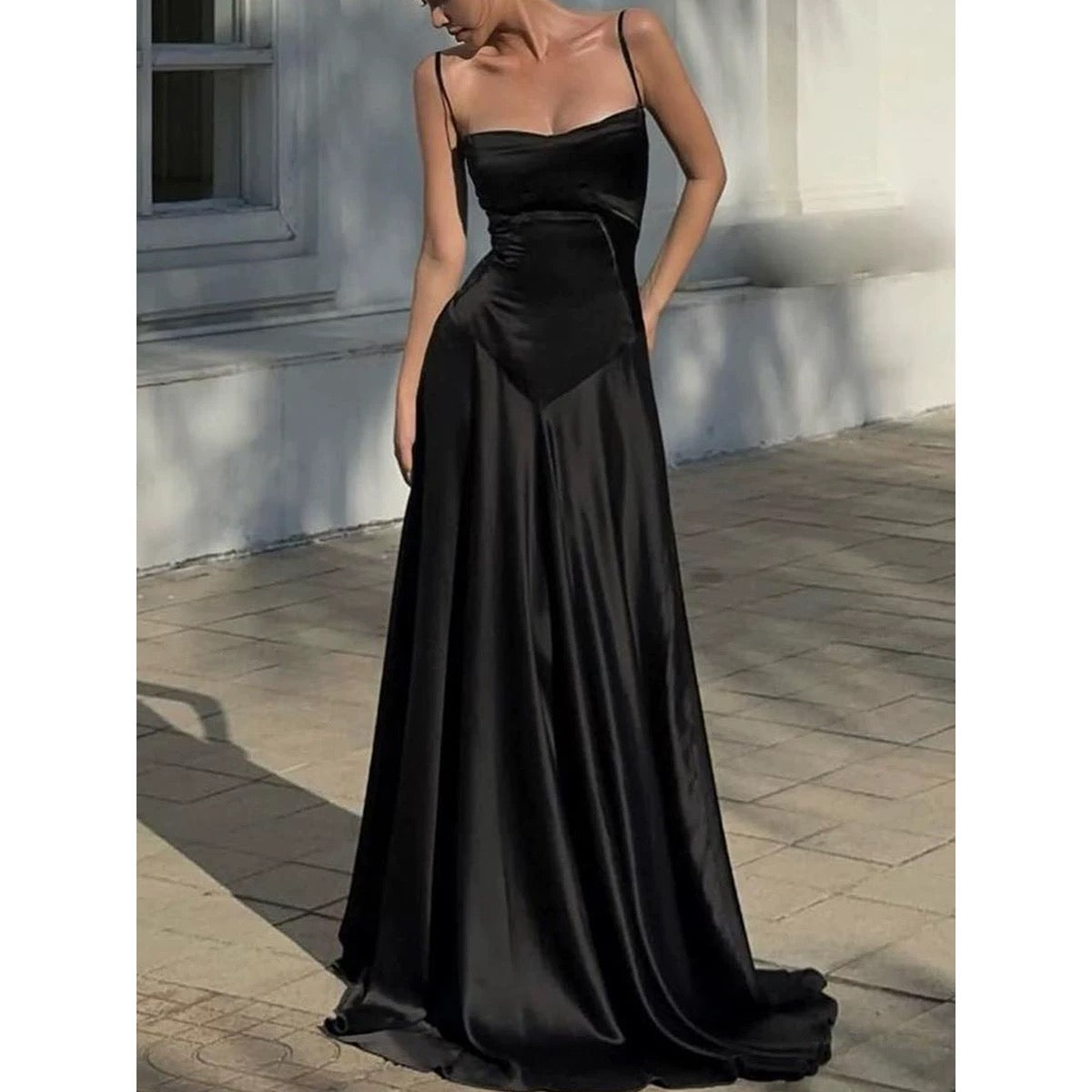 A line Spaghetti Straps Pink Satin Long Party Dresses Prom Dresses SD2705 HZ0628