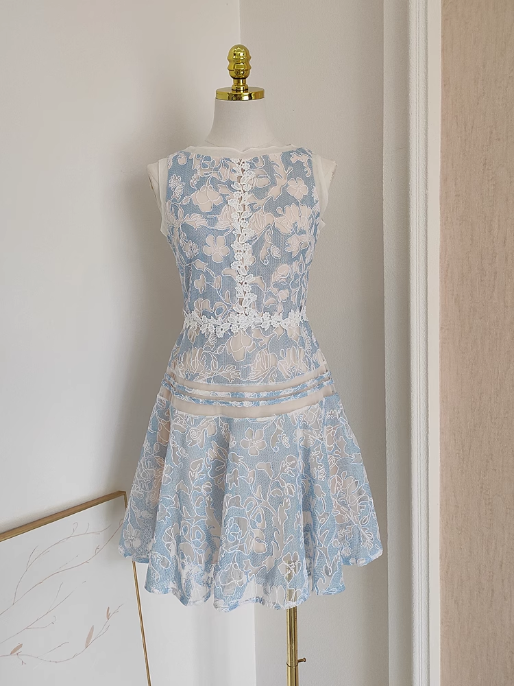 A line Scoop Lace Party Dress Short Birthday Dresses SD379