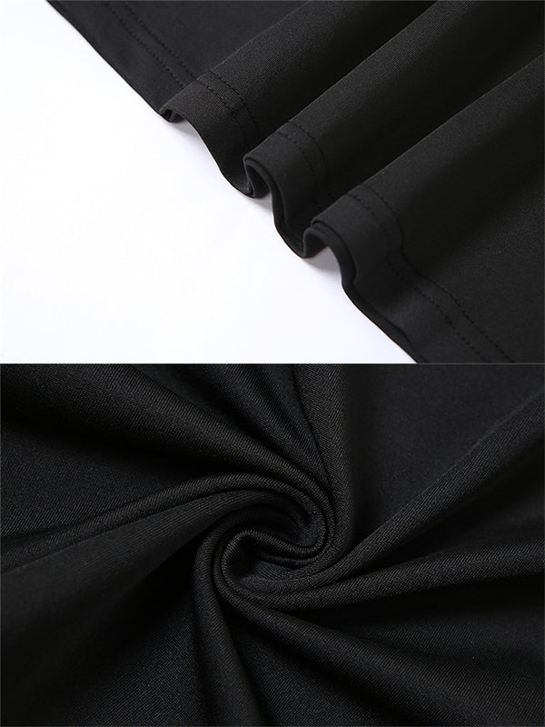Black Cut Out Mermaid Crop Long Sleeve Backless Bodycon Cocktail Club Party Photoshoot Maternity Maxi Dress Maternity
