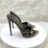Pointed Finger Fine And Leopard-Print Women Slippers Fashion Leopard Print High Heel Small Pointed Sandals High Quality Shoes