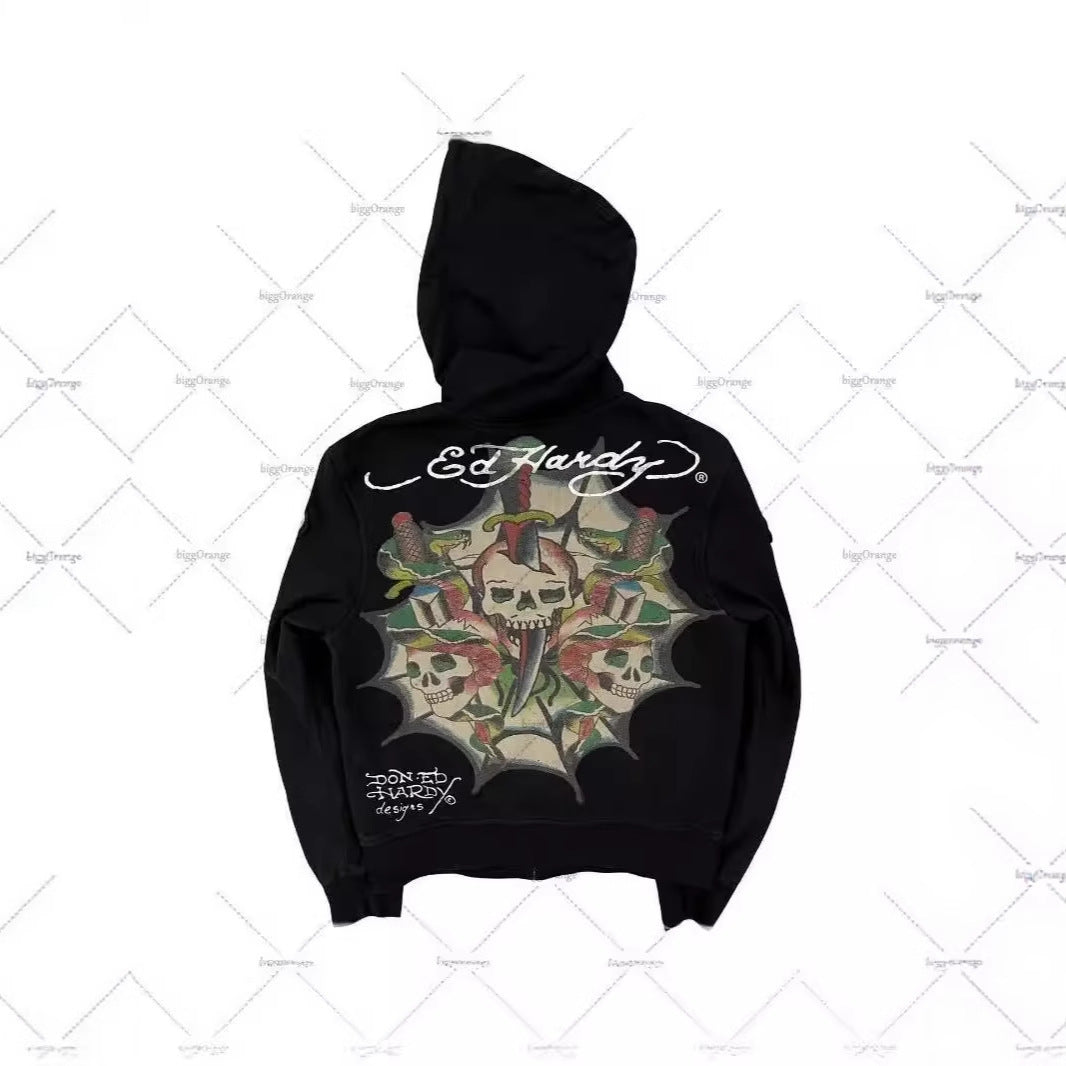 2025 New Direct Selling Retro Gothic Hop Long-Sleeved 3D Sweaty Loose Hooded Sport DJPT