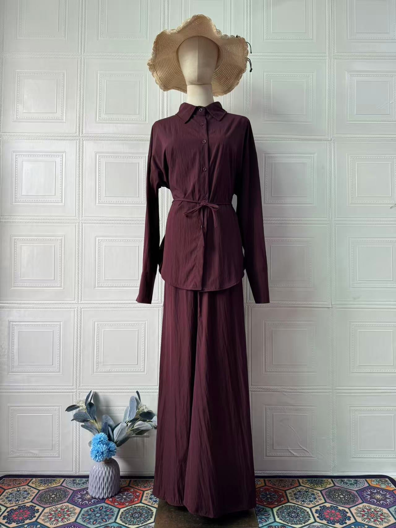 2025 Warm Elegant Noble Long Sleeve Top Comfortable Long Dress Suit Woman