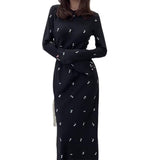 New Comfortable Fashion Round Wave Point Repair Waist Long Dress