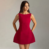 Summer 2025 New Sexy Bodydressed Short Dress Woman With Bare Waistcoat Base Dress DJPT