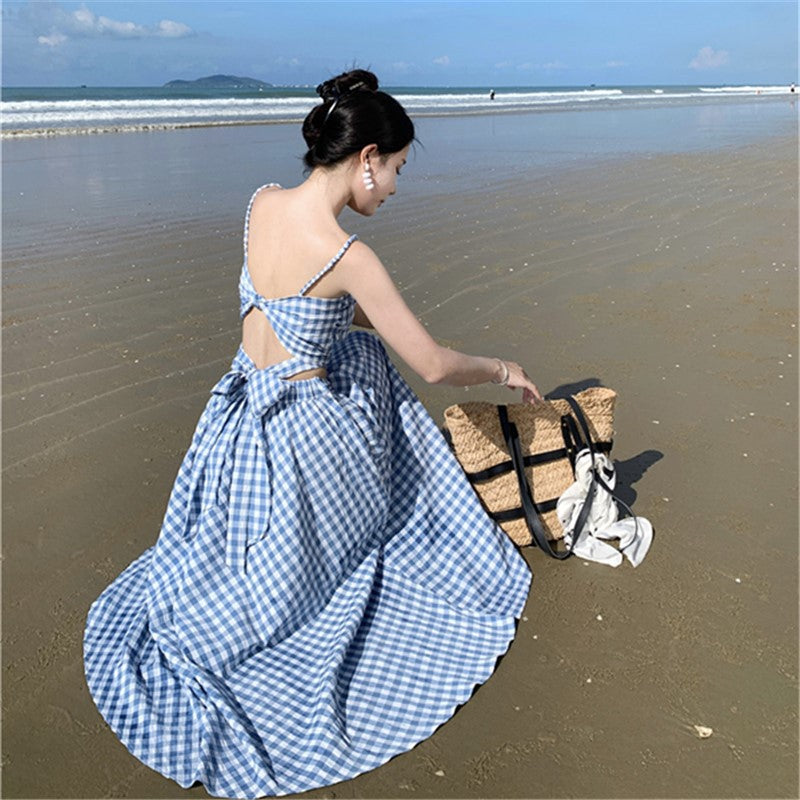 Holiday Lattice Sling Vest Women's New High-Rise Half-Dress Set In Summer Two Sets