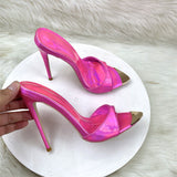 Fashion Sandals Laser Green 12CM Fine Heel High Heels Walking Shoes High Quality Shoes