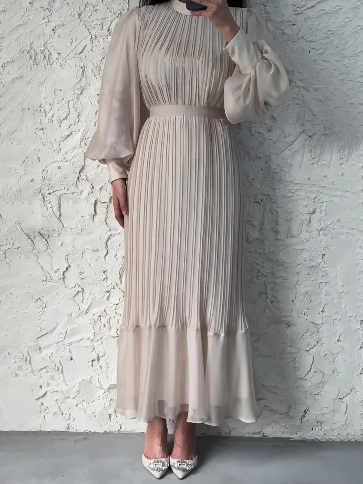 Temperament Light Style Women's Spring New Dress Long Folds