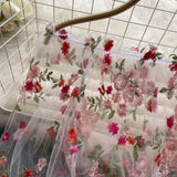 Shoulder Mesh Embroidery Perspective Shirt For Women's Summer Loose Bubble Sleeve Short Hoodie Long-Sleeved Lace Shirt DJPT