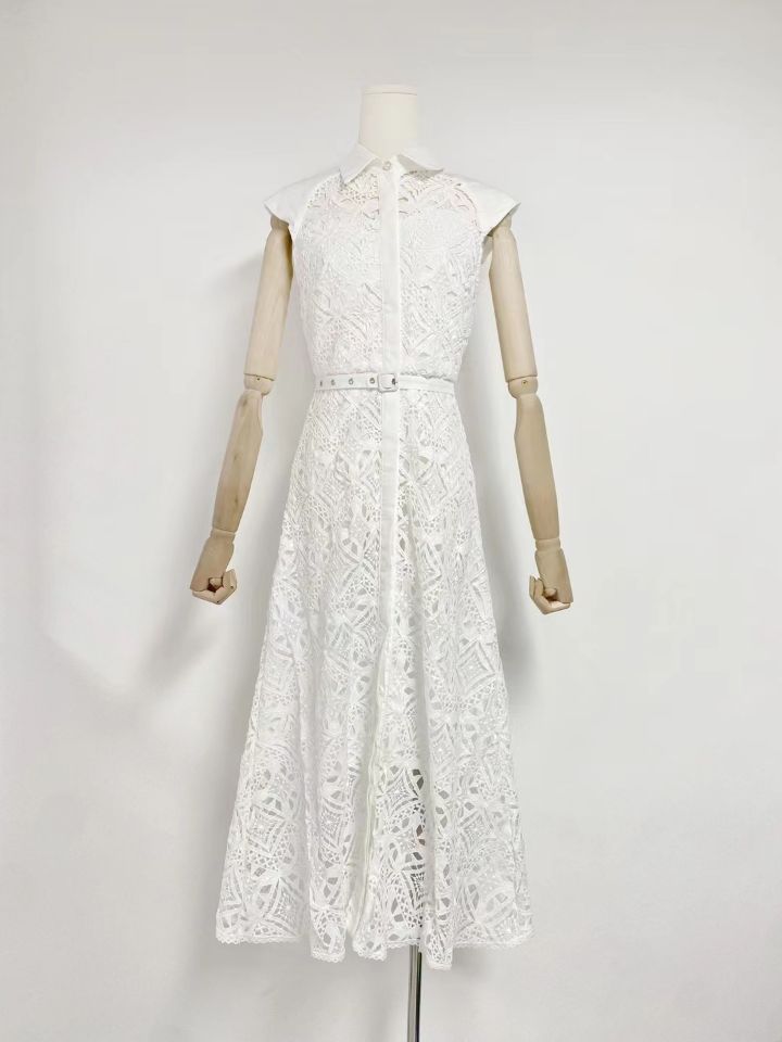 Summer Australian Holiday Wind Collar Sleeveless Belt To Collect Waist Water Lace Purple Dress Dress Dress