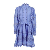 Elegant Court Style 2025 Summer New Collar Lace Embroidery Strap Lotus Side Lantern Sleeve Dress