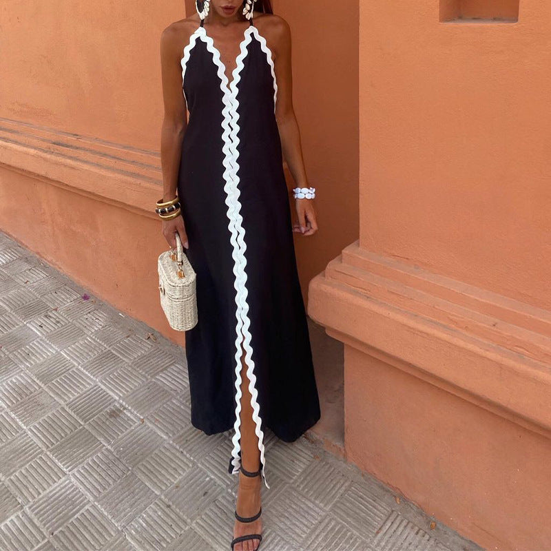 Women's Summer Hanging Neck-Loose Sexy Dress Simple Fashion Bump Dress