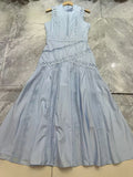 Spring Holiday Wind Collar Sleeveless Irregular Lace Spliced Fashion Temperament Dress Dress