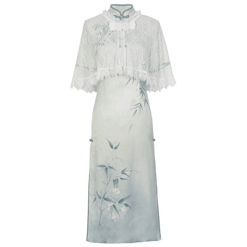 Empty Mountain New Rain Hanfu Women's Chinese Style To Improve The Daily Chinese Elements Cheongsam Dress Set 8689